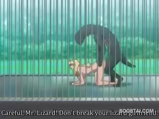 Gjoksmadhe anime i dashur kuçkë gozhdohem i vështirë nga bishë në the zoo
